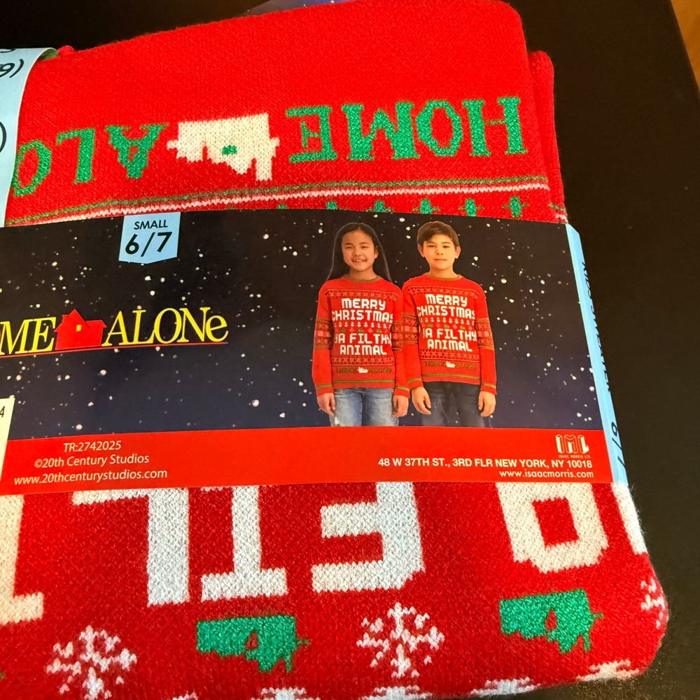 Home Alone Sweater Kids Size 6/7 NEW Ya Filthy Animal Holiday Movie Pullover - Picture 6 of 6